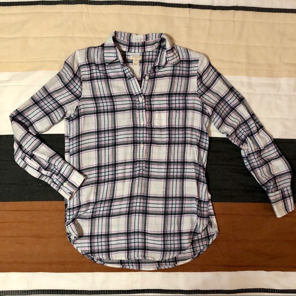 Plaid long sleeve top